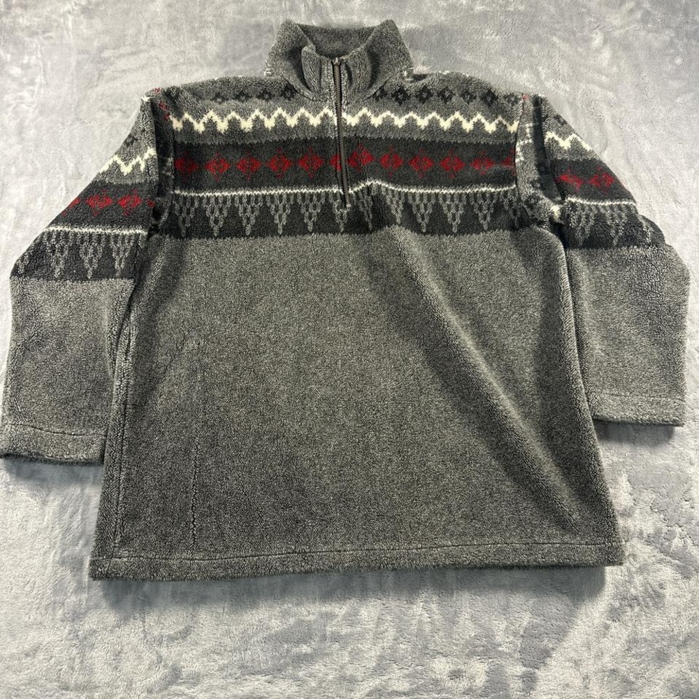Grey black and red Will Smith‎ Collection quarter zip fleece sweatshirt